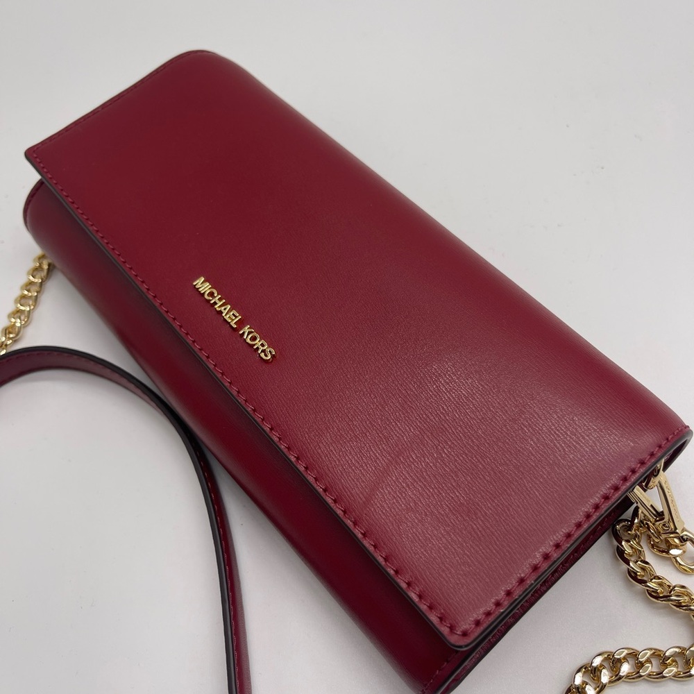 MICHAEL KORS Jet Set Medium Leather Flap Clutch Crossbody Shoulder Bag Wallet - Picture 16 of 16